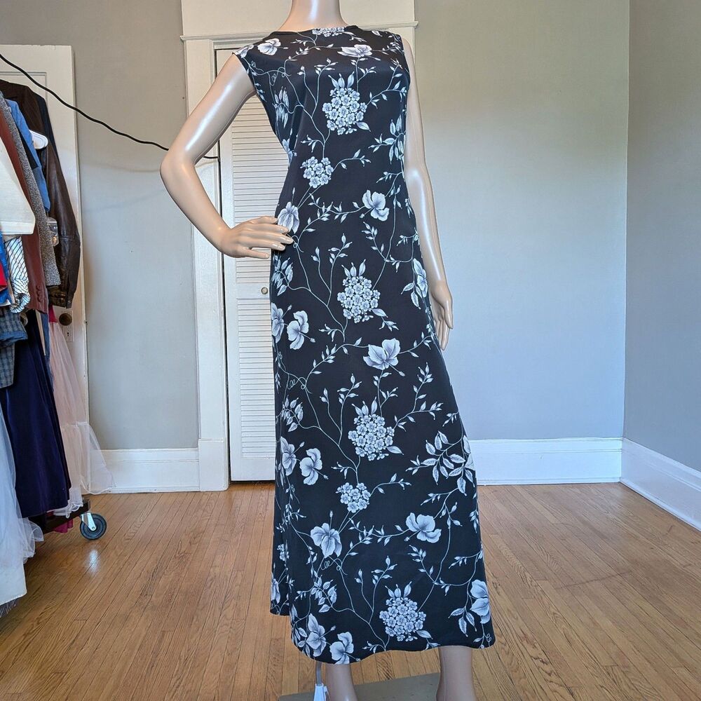 Vintage 90s Worthington Midi Dress Dark Floral Whimsigoth Cottage Plus Size 16